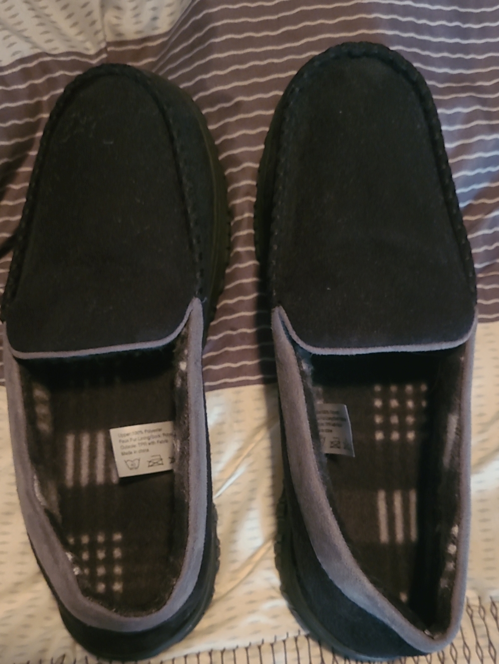 Men's Black Suede Moccasin Slippers